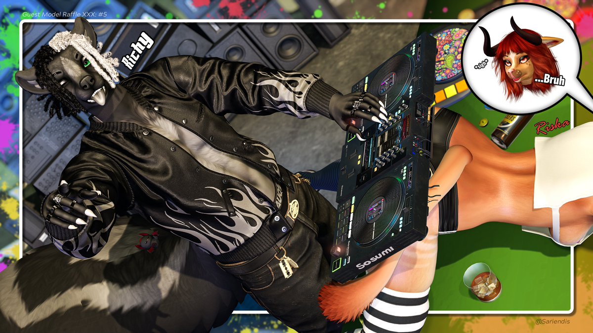 Look at em DJ'in, bein all cool and stuff. Nothing strange about that table though, nope. c:

Seems sturdy enough tho!

Guest🦨: <a href="/RichMillerAD27/">Diamond Panda “AD"</a> 
🐮/📸: Your local nerd

#SecondLife #secondlifefurry #slfurry #furry #virtualphography #skunk #dj #cow #table
