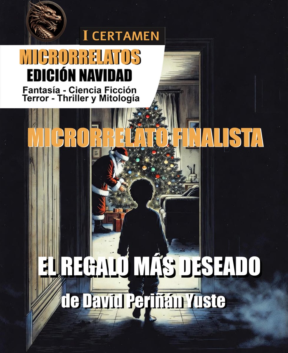 Ya podéis disfrutar de El regalo más deseado de David Periñán Yuste, microrrelato finalista del 1er Certamen de Microrrelatos · Edición Navidad organizado por Equilibria.es. ¡Que lo disfrutéis!

equilibria.es/finalista-1er-…

#certamenequilibria #finalista #equilibria