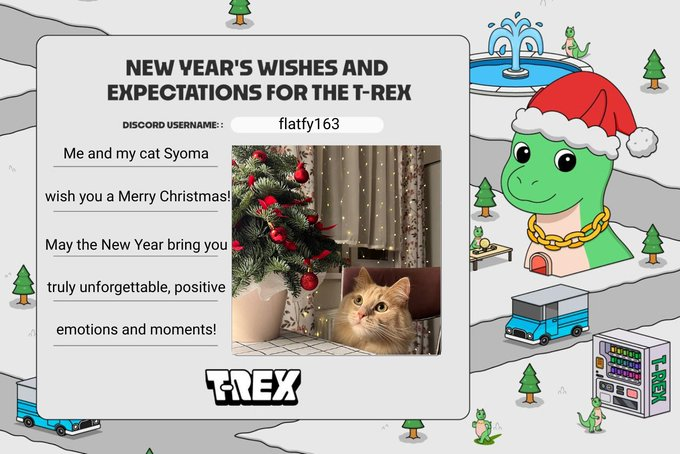 flaytfy's tweet photo. Marry Christmas and Happy New Year, @TREX_chain!  

@bitainkas 
@_kate_lv 

#REXmas #Marry_Christmas https://t.co/WX46K3jvSI