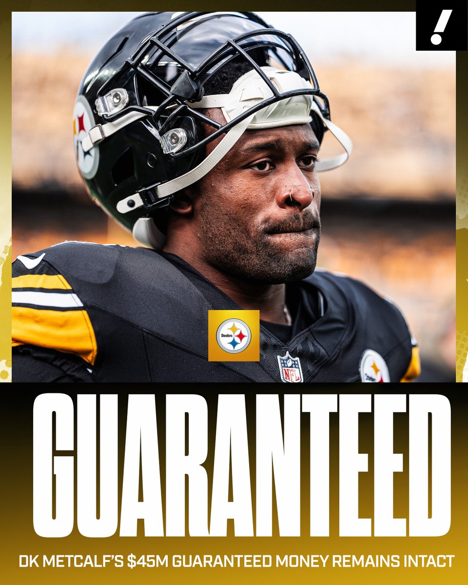 YahooSports's tweet photo. The Steelers declined to void DK Metcalf's $45 million in guarantees after his altercation last week with a fan in Detroit resulted in a two-game suspension, per @JayGlazer. https://t.co/0PvsmGYjKU