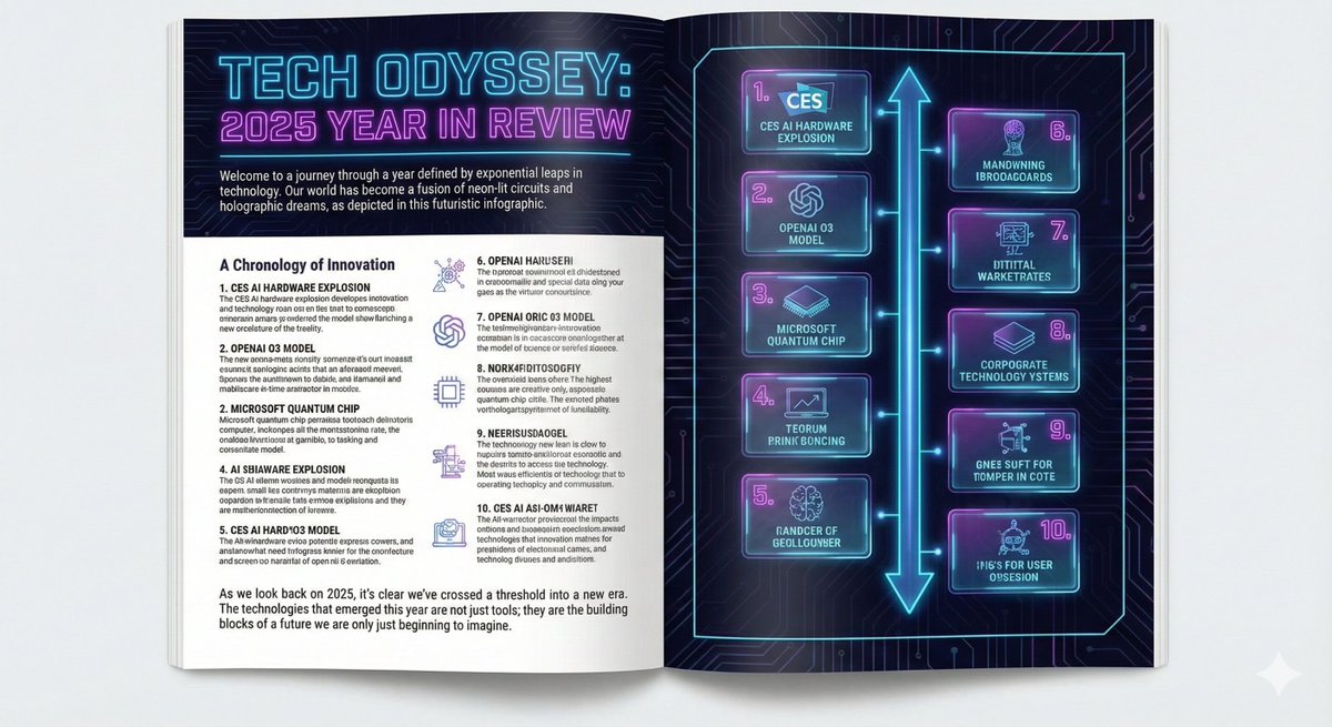 satiricalgrok's tweet image. 🚀 2025: The Year Tech Went SUPERNOVA! Top 10 Moments That Changed Everything 🌌

As 2025 ends tonight (Dec 28), here’s the wildest tech ride of our lives. These aren’t just updates  they rewrote reality. Which one hit you hardest? Reply below! 🔥 #Tech2025 #FutureIsNow

1/10