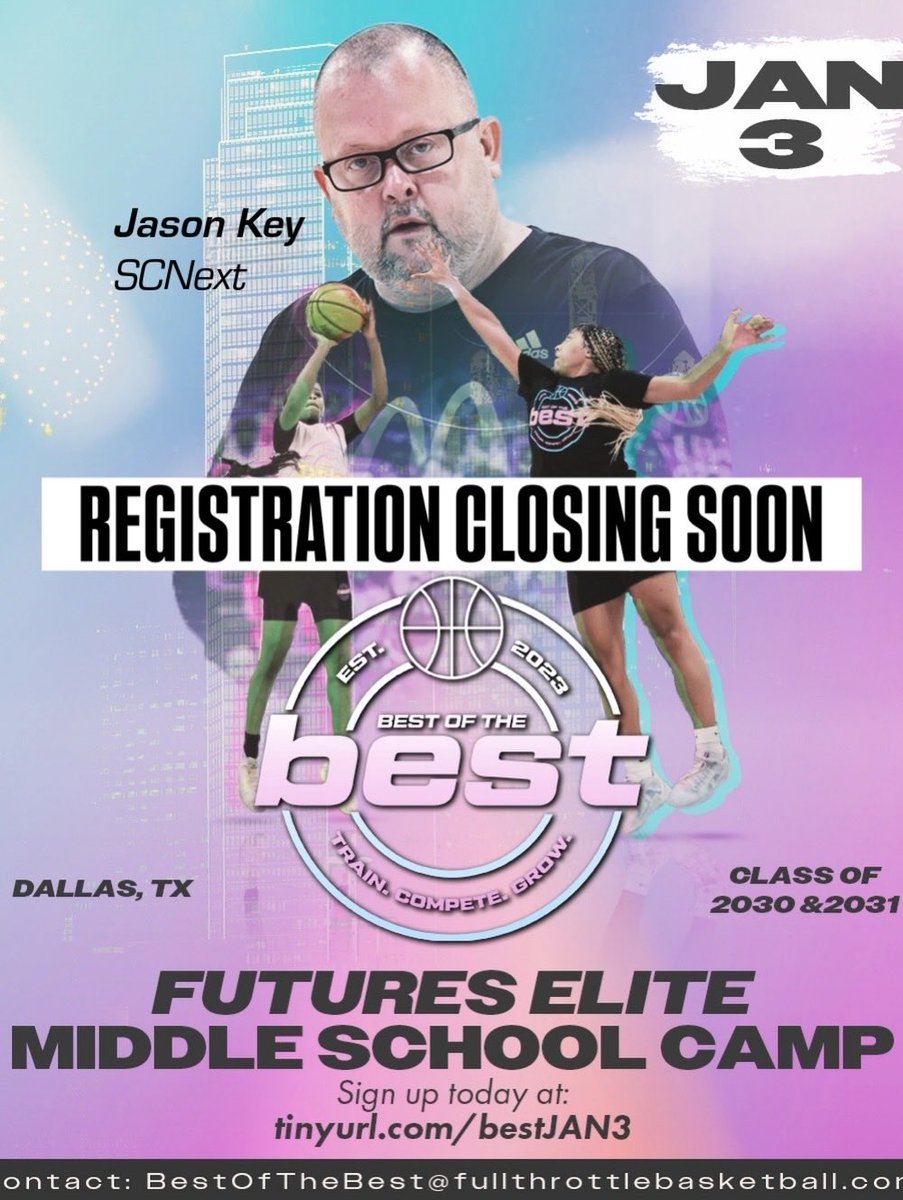FullThrottleT2D's tweet image. #BestOfTheBest 📈🚀 is the stage where the BEST come to train, compete, and grow with the BEST. And we mean the BEST…
• Chloe Davis
• Destiny Ellis
• Maleah Mason
• Jordin Lee
• Trinity Boyd
• Ariana Medlock
• Audrey Walker

fullthrottlebasketball.com/bestofthebestms
