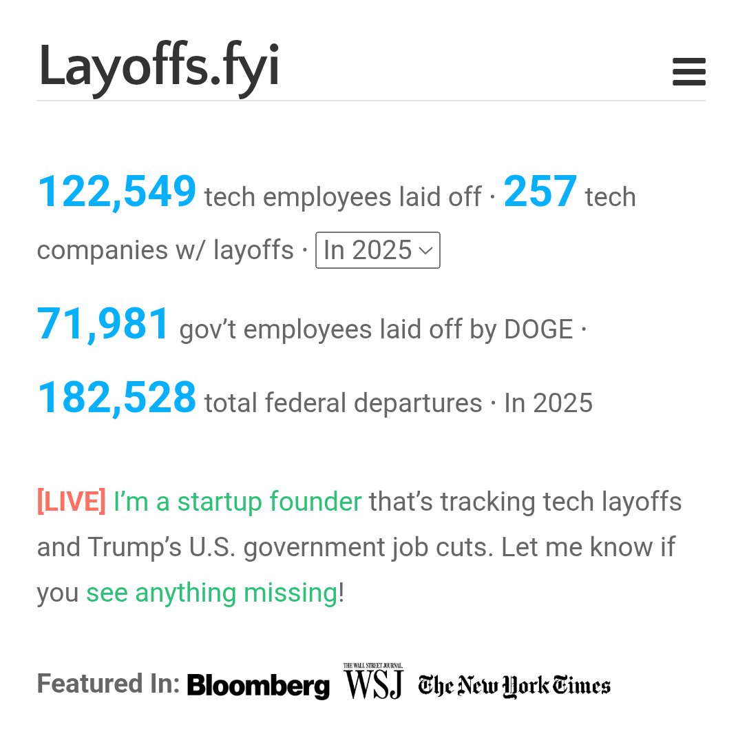Layoffs.fyi stats