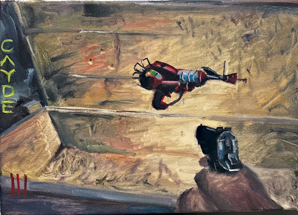 caydeplanet's tweet image. I made an oil painting of the Mystery Box from COD Zombies