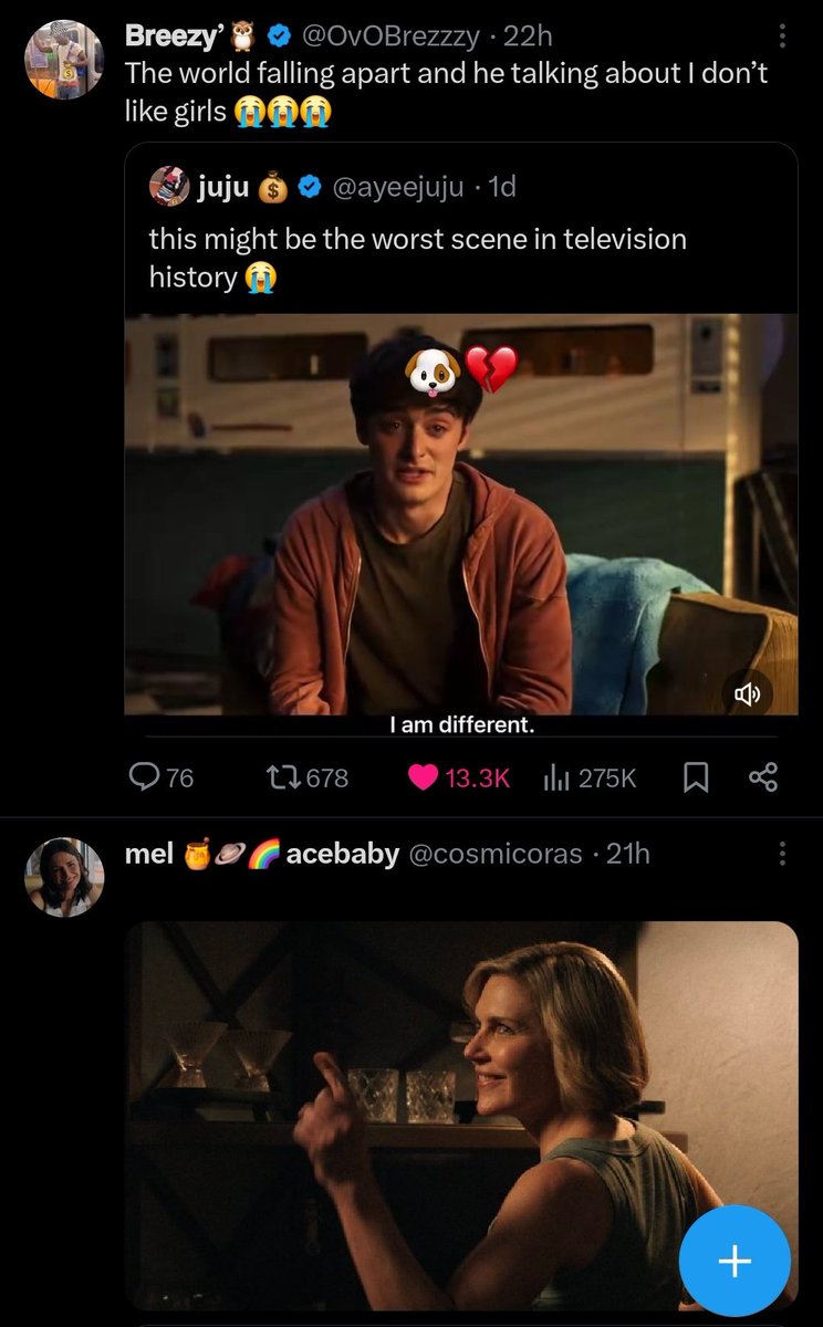 * Me mixing series *

Will: I don't like girls 😭

Carol: but I do 😁