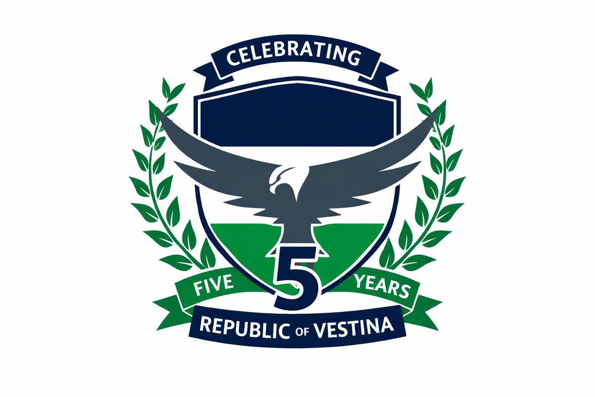 The official emblem of the celebration of the 5th anniversary of the establishment of statehood of the Republic of Vestina has been adopted.
The year 2026 will be a jubilee year for the Republic of Vestina.