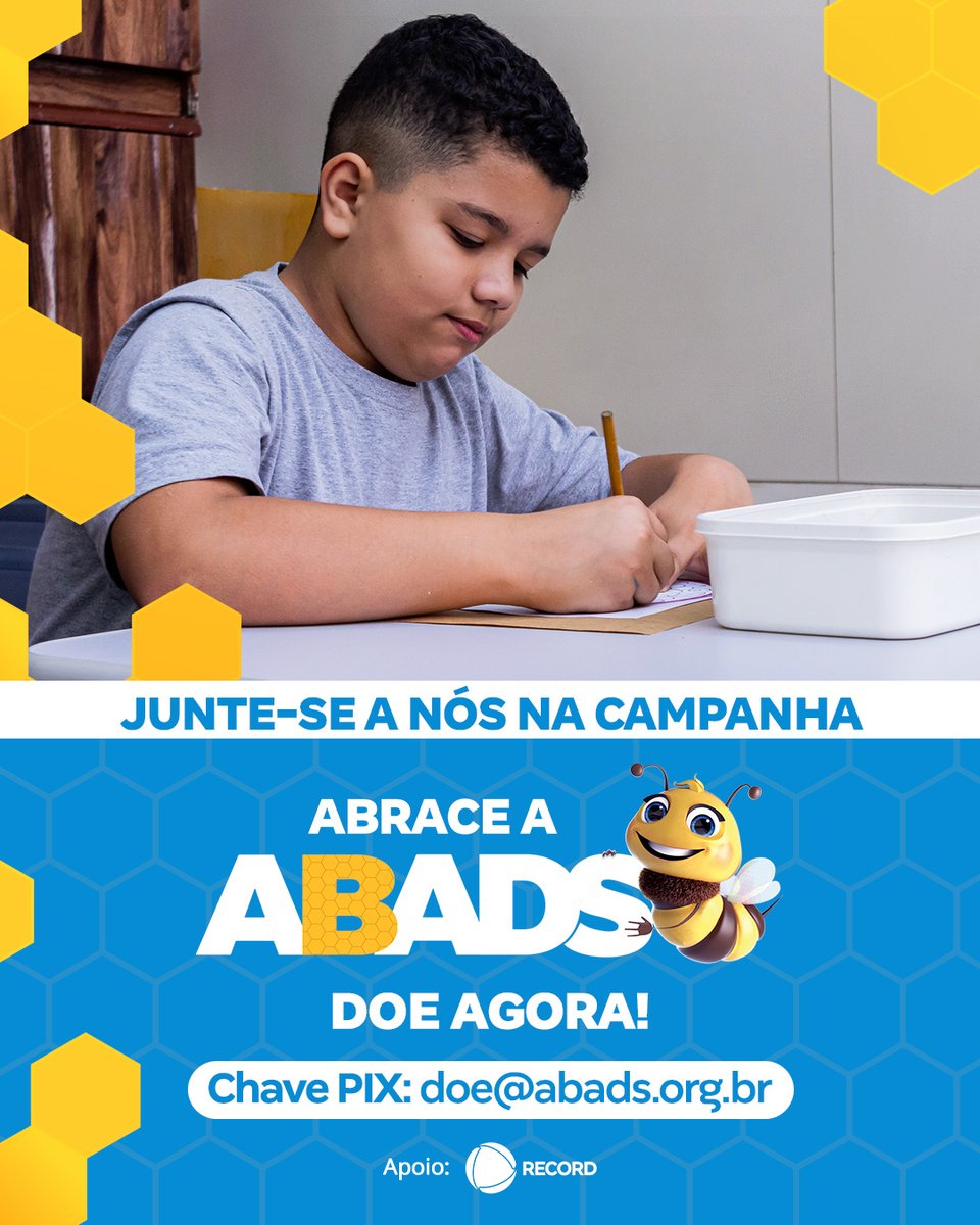 siga_record's tweet photo. A ABADS trabalha todos os dias para oferecer inclusão, aprendizado e oportunidades.
Sua doação fortalece esse cuidado e amplia possibilidades.
Saiba mais em: https://t.co/phgeGUVDtj

Junte-se a colmeia do bem! 🐝
#AbraceaABADS https://t.co/fOBx1fcOBK