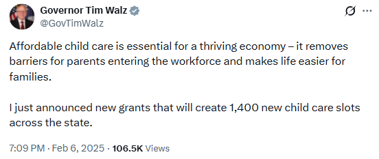 Pop_Collapse's tweet image. Thread of @GovTimWalz's post on child care providers.

1.  Let's rewrite this shall we...

"Being a child care provider is essential for fraudsters - there is barely any barrier for entry - you can even spell "LEARNING" wrong on front of the building and the state will still…