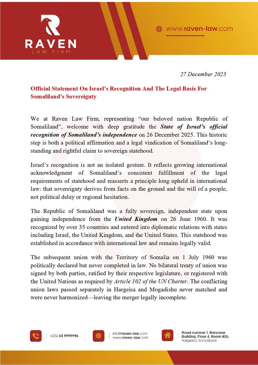 LJicsin's tweet photo. The Republic of #Somaliland's case from a legal perspective.  #Ravenlawfirm @BalkiisBilan @BarkhadKaariye @FarxaanNimcaanG https://t.co/bOh8marRbU