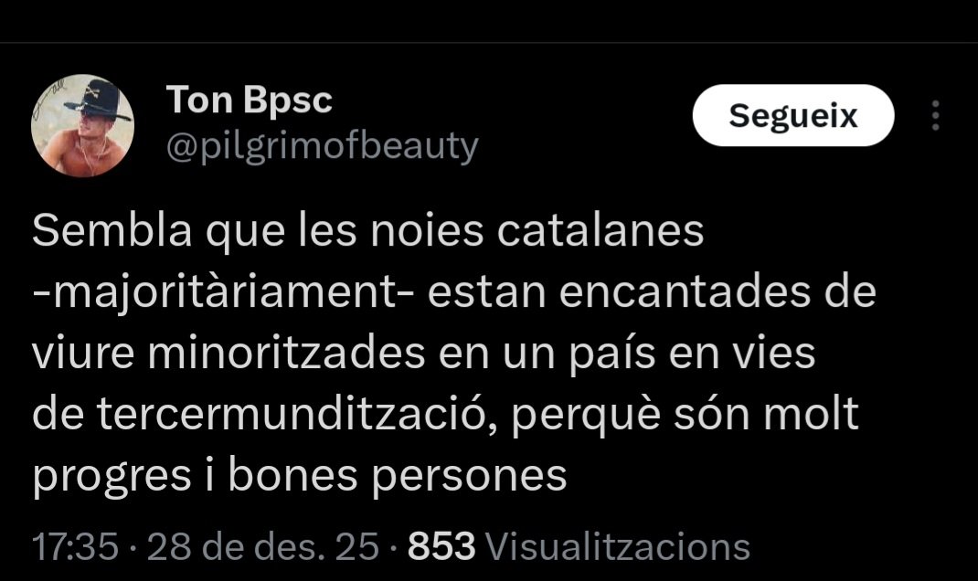 Hola Ton, si no f0lles es per la teva culpa, no dels immigrants.