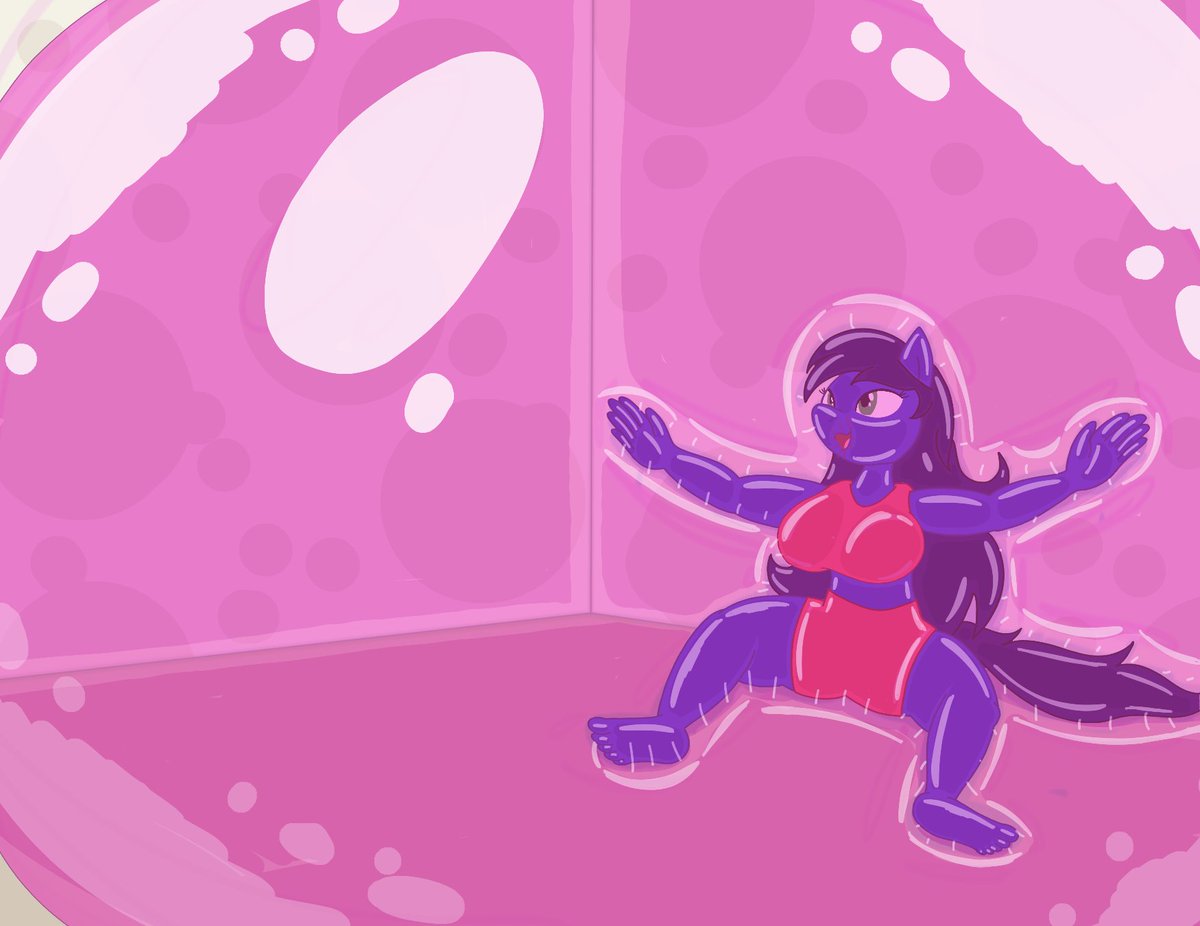 Here's a picture for Nova, asking for their character pinned by a massive gum bubble she's blowing.

That's certainly a way to enjoy bubblegum, and there's still more of the room to fill!