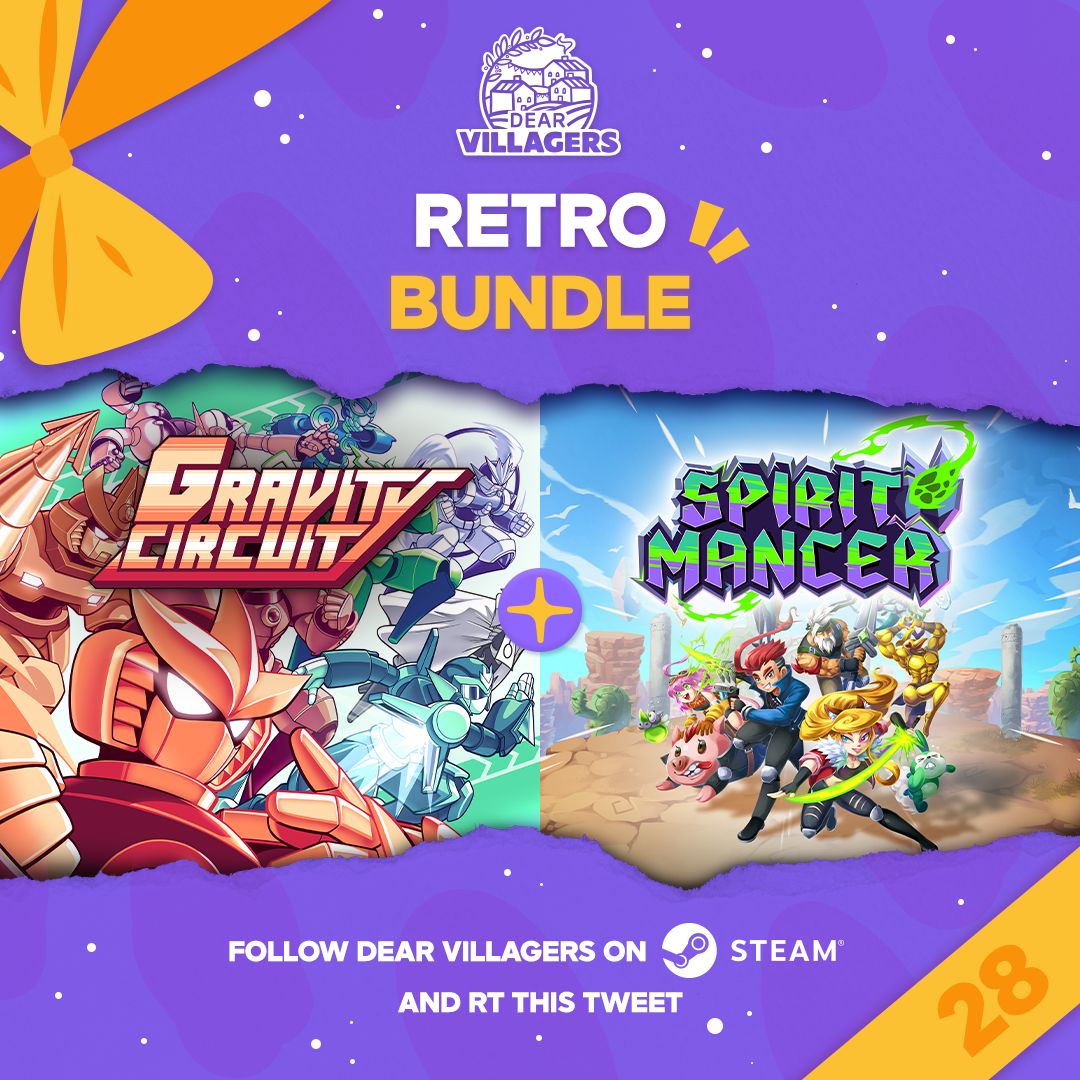 🎁 After Calendar giveaway 🎁
Follow us on Steam + RT to win this retro bundle with Gravity Circuit and Spirit Mancer Steam keys! 🤖🐷