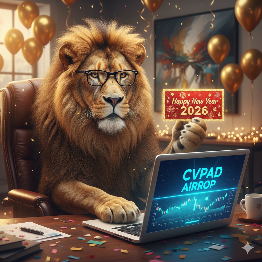 yabu2349's tweet photo. Roaring into 2026 with big news! 🦁 Our majestic leader is already busy tracking the upcoming @CVPad_io Airdrop! 🚀 Get ready for an epic year of growth and rewards.
Happy New Year, #CVPAD 🎉 Stay tuned for exciting updates and make sure you're ready to catch those tokens! https://t.co/YUCjAEV90z