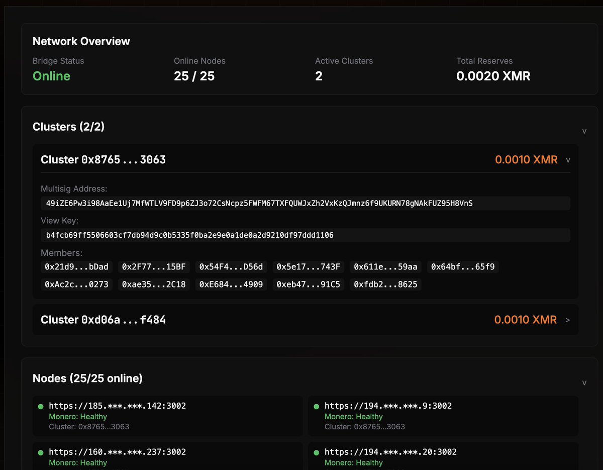 Our decentralized wrapped Monero (zXMR) on Ethereum bridge is now live on Sepolia testnet. Visit bridge.zerofi.io
to try it out! (Not optimized for mobile)

You can test bridging XMR (mainnet) <> ETH (Sepolia). Please keep your bridge transactions small since things can