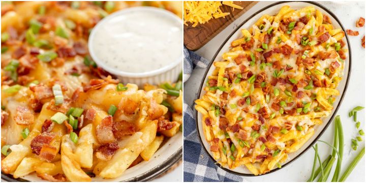 kyleecooks's tweet image. Crispy French fries loaded up with 2 kinds of cheese, bacon, and green onions with ranch dip on the side, these Loaded Fries will be the hit of your next party! #loaded #fries #cheesefries #appetizer #kyleecooks kyleecooks.com/loaded-fries/