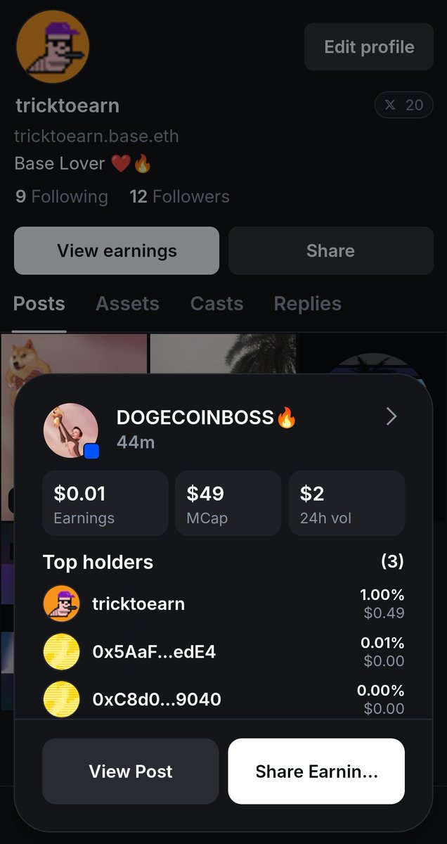 TrickToEarn's tweet photo. Join my base app profile. 

Base app invite code : https://t.co/Ea421DfeeH https://t.co/IckoKsrC9i