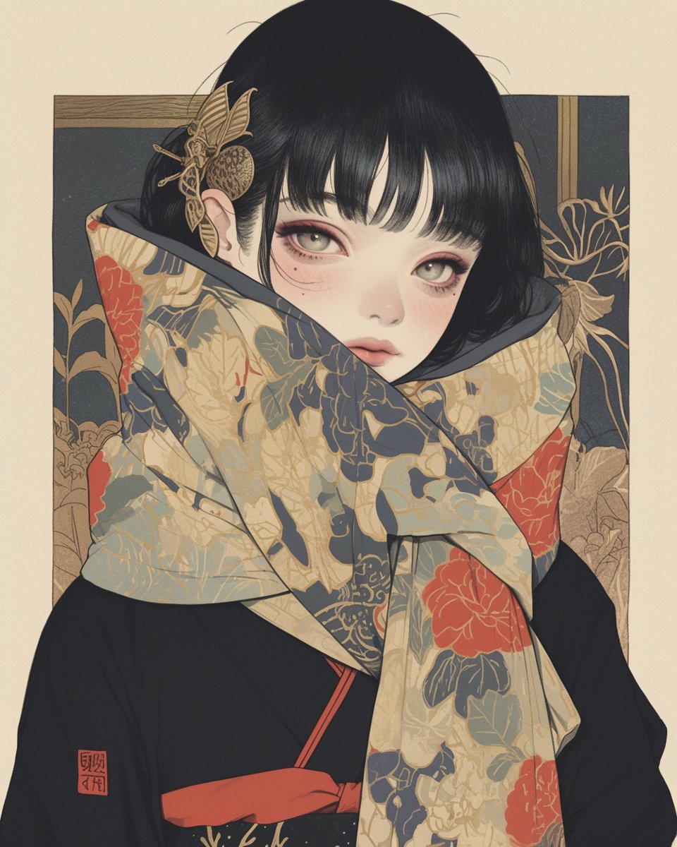 和風画 Post by NAKAGAWA Hirokazu 動遊楽 on X: KIMONO