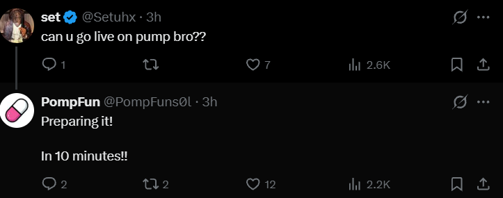ishkaze's tweet photo. @PompFuns0l for those that did not notice hes been edging about going live since the token lauched https://t.co/p9C0K1lTNW