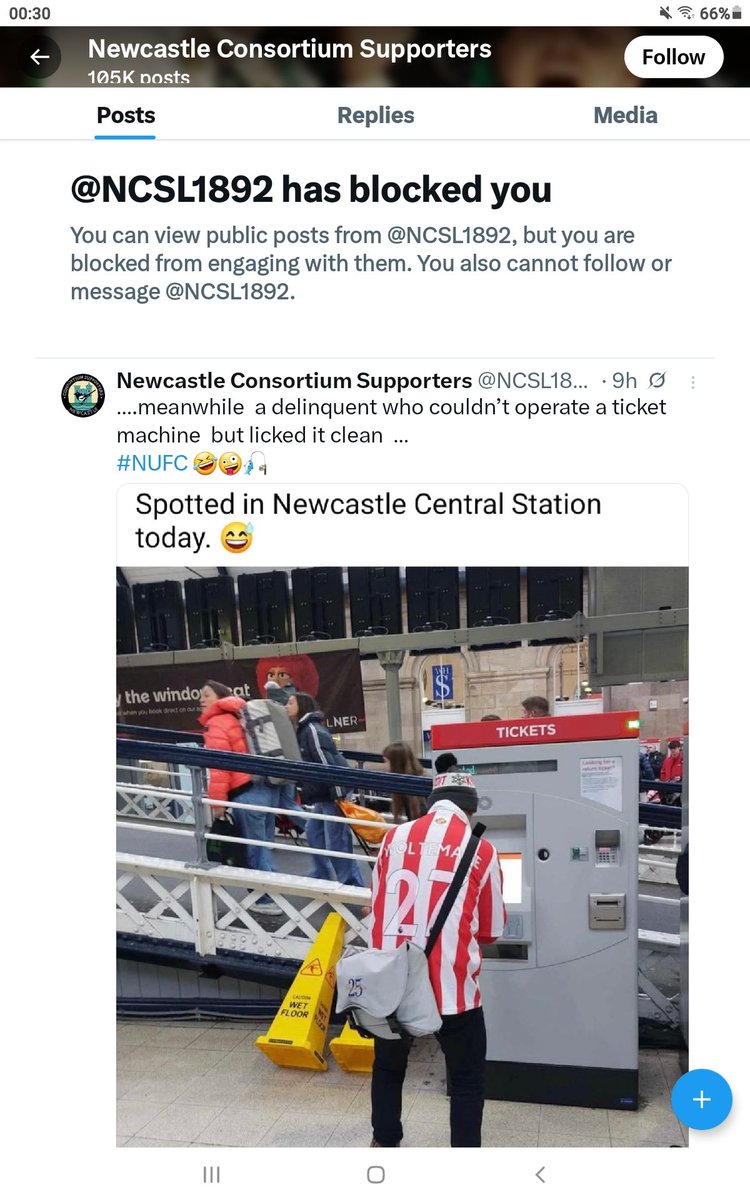 Well . Feeling very proud. I think this is the first time some stupid Bastard has blocked me on Twitter. I find it funny as fuck. 
And by the way. 1-0.  Still mind that gap. 🤣😂🤣😂🤣😂🤣      ❤🤍❤🤍❤🤍❤🤍❤🤍❤🤍
#SAFC 
#NUFC      💩💩💩
