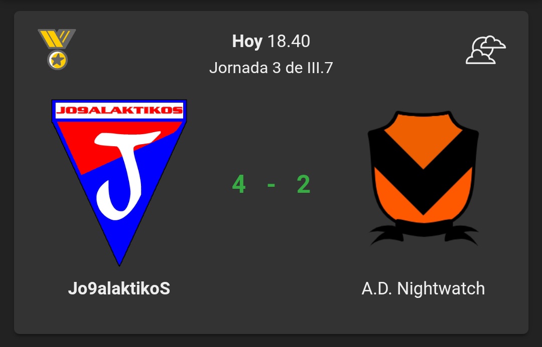 Tercer triunfo en línea en li9a. Kartoikromo, Illesca, Zavolskov y Vial marcaron hoy.
#VamosJo9alaktikoS
