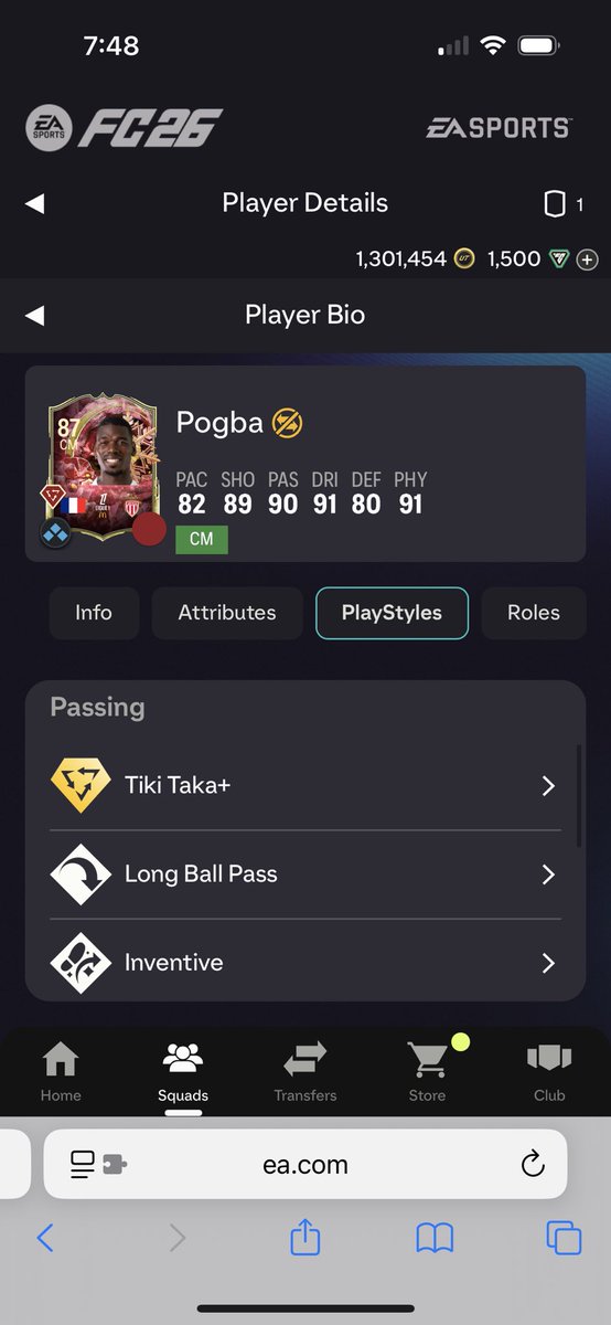 TomMeyer30's tweet photo. @NickRTFM Insane pogba evo + good playstyles but without incisive 😥 https://t.co/m8VWEaGfCk