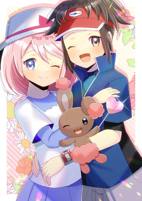 ポケモンのルリとキョウヘイを描かせて頂きました! リクエスト有難うございます #Skeb #Skeb募集中