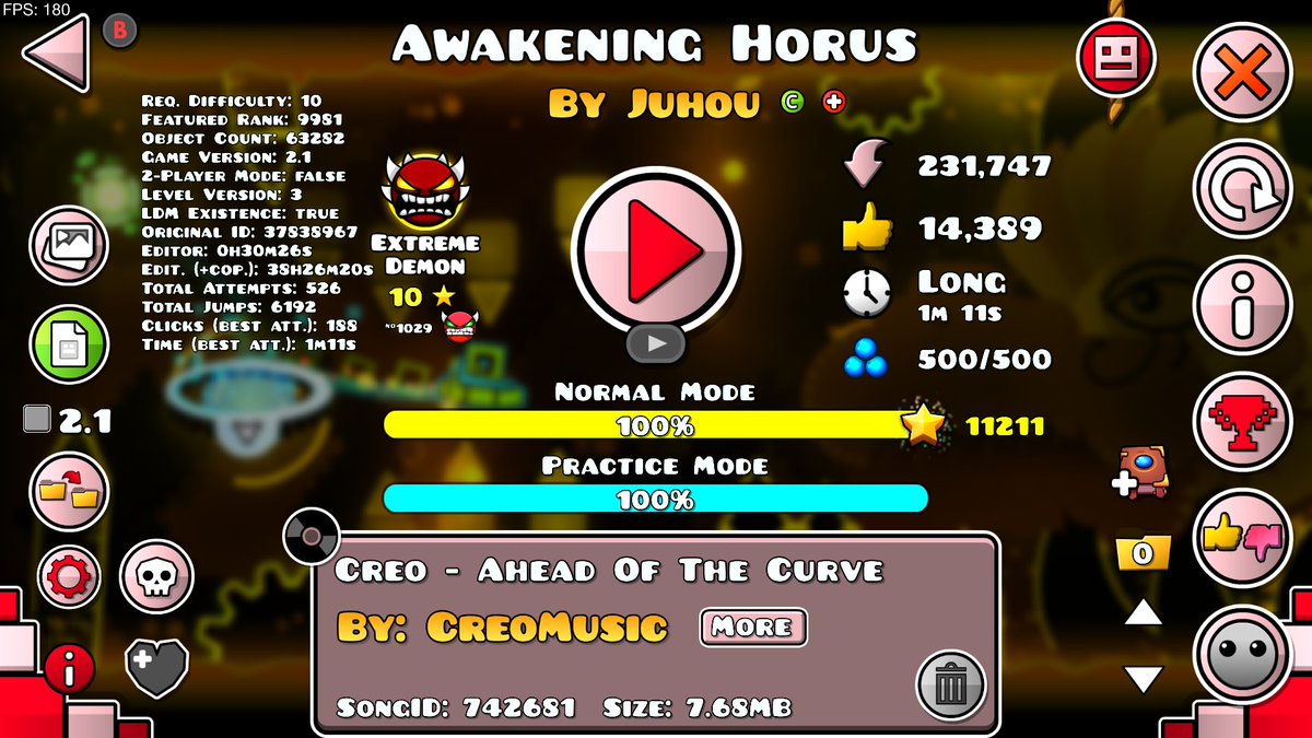 _Nightsyy's tweet image. Awakening Horus, nuevo hardest como si fuera lo más normal del mundo

Top 3 niveles más divertidos que me he pasado
Vídeo: youtu.be/J7ZE_-6r7WY
