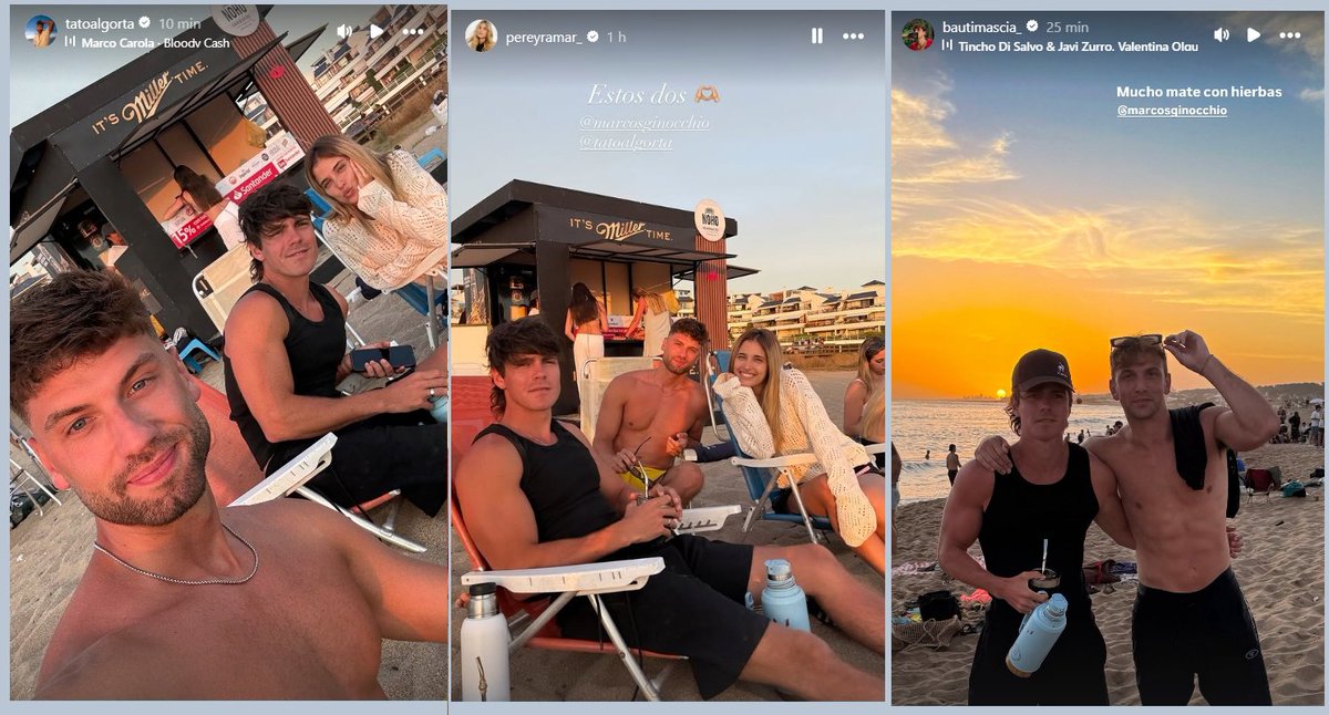 Sip escuché en el video de Augusto su nombre 
Los últimos 3 ganadores de GH están juntos en Punta del Este
<a href="/marcosginocchio/">Marcos</a> 
<a href="/BautiMascia/">Bauti Mascia</a> 
<a href="/TatoAlgorta/">Tato</a>  
Tarde de Campeones