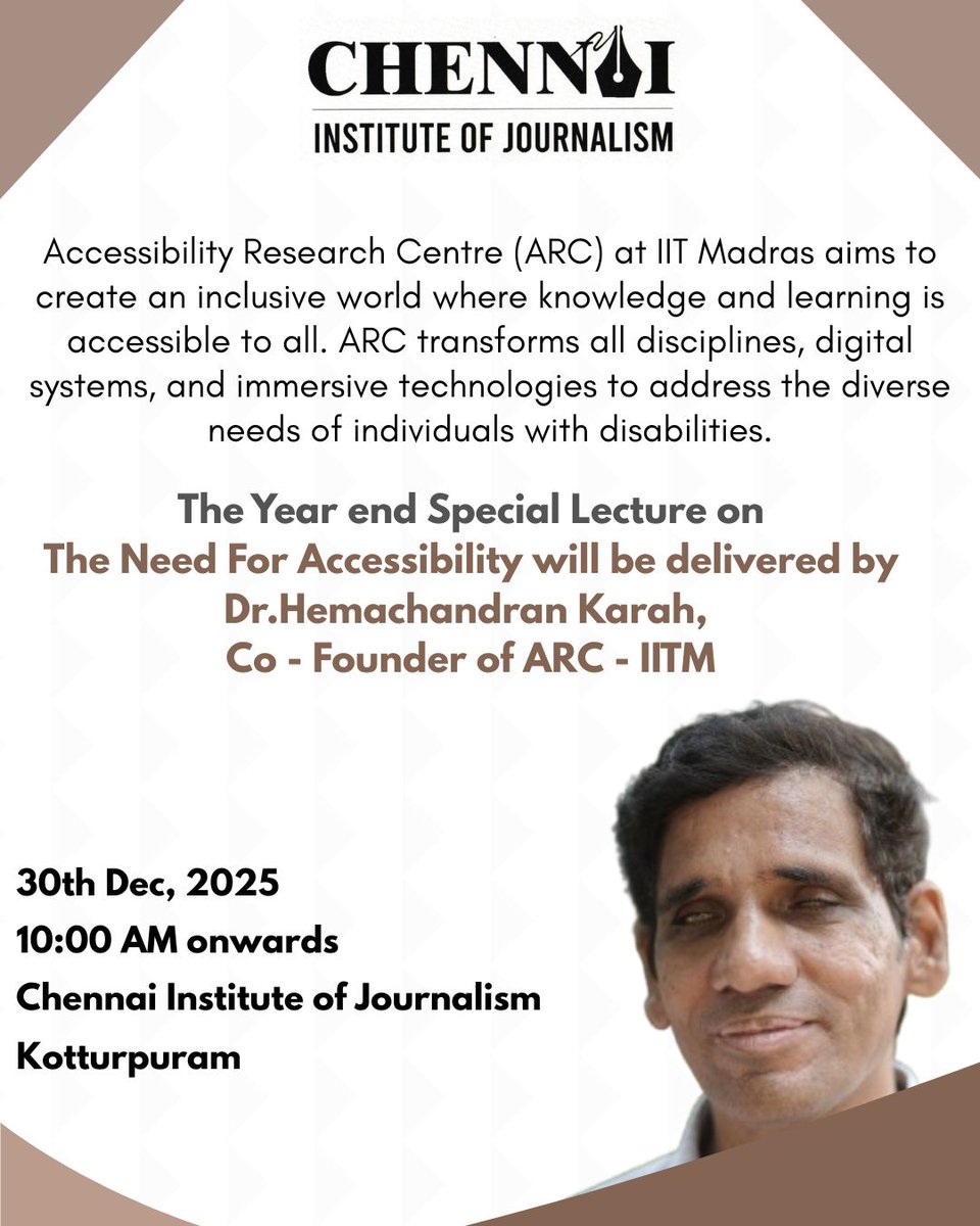 Chennai Institute of Journalism tweet media