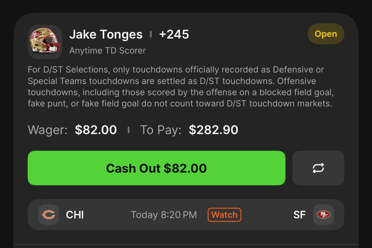 It’s Tonges time. One touchdown. All we need.