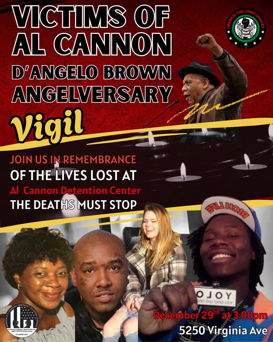 Join us for a vigil in honor of lives lost at Al Cannon Detention Center. Enough is enough! #chsnews abcnews4.com/news/local/vig…