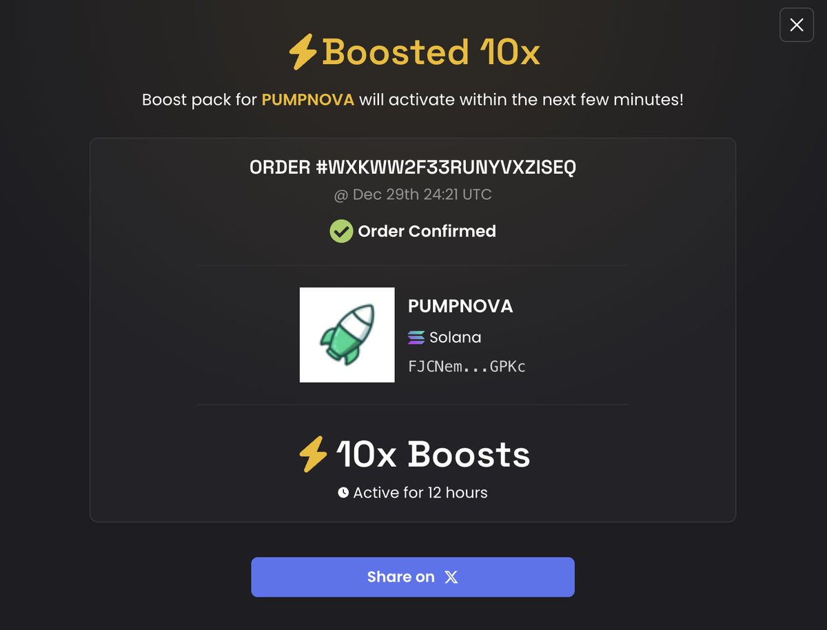 PumpNovaApp's tweet image. ⚡ Boosted 10x PUMPNOVA on DEX Screener!
dexscreener.com/solana/FJCNemC…