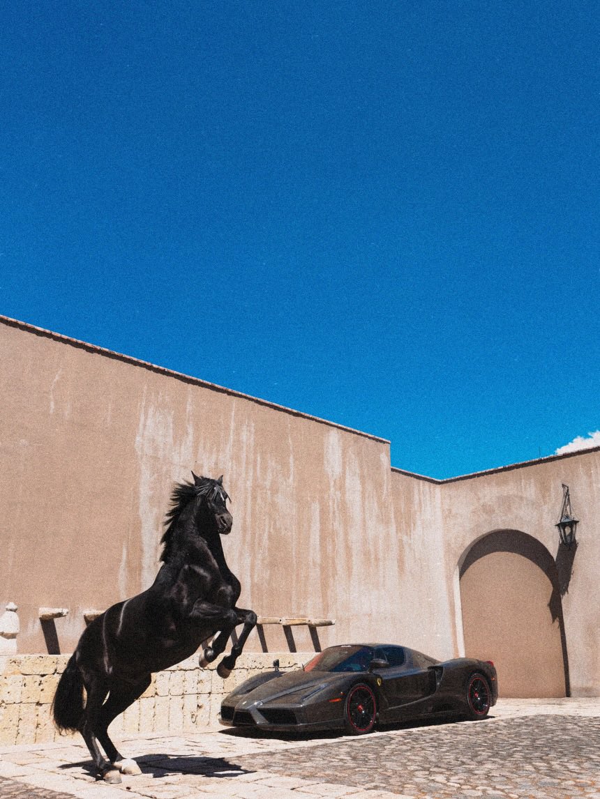 Complex's tweet image. Photographer captures a horse &amp;amp; Ferrari in Mexico 🏎️

[via/ riocam]