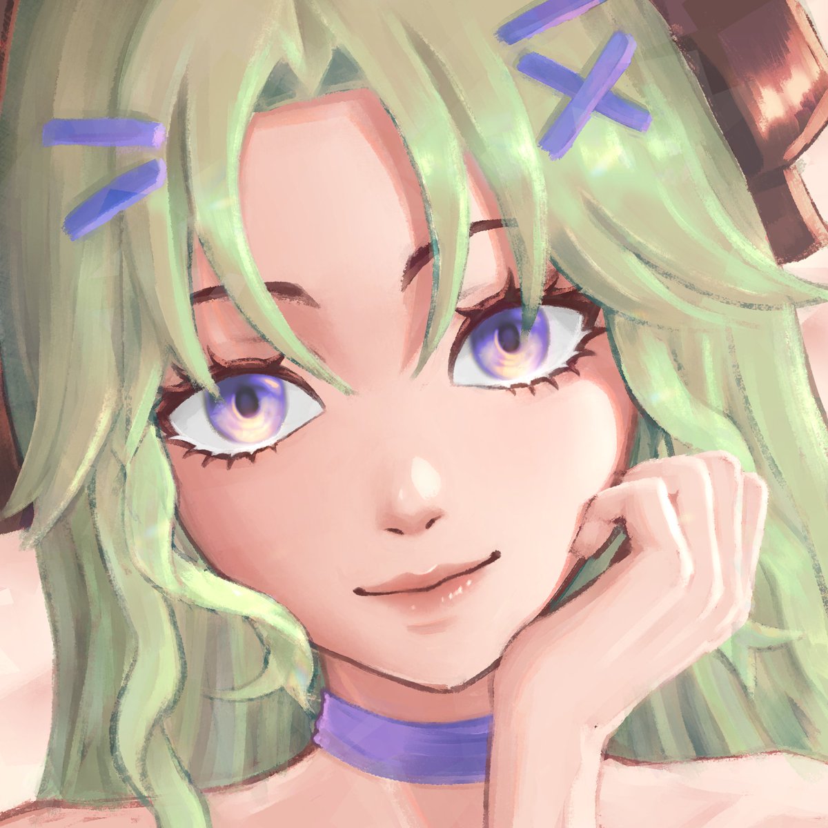 StarlitAbyss_'s tweet image. little portrait for @aavochato friend (￣▽￣) #avodrawto