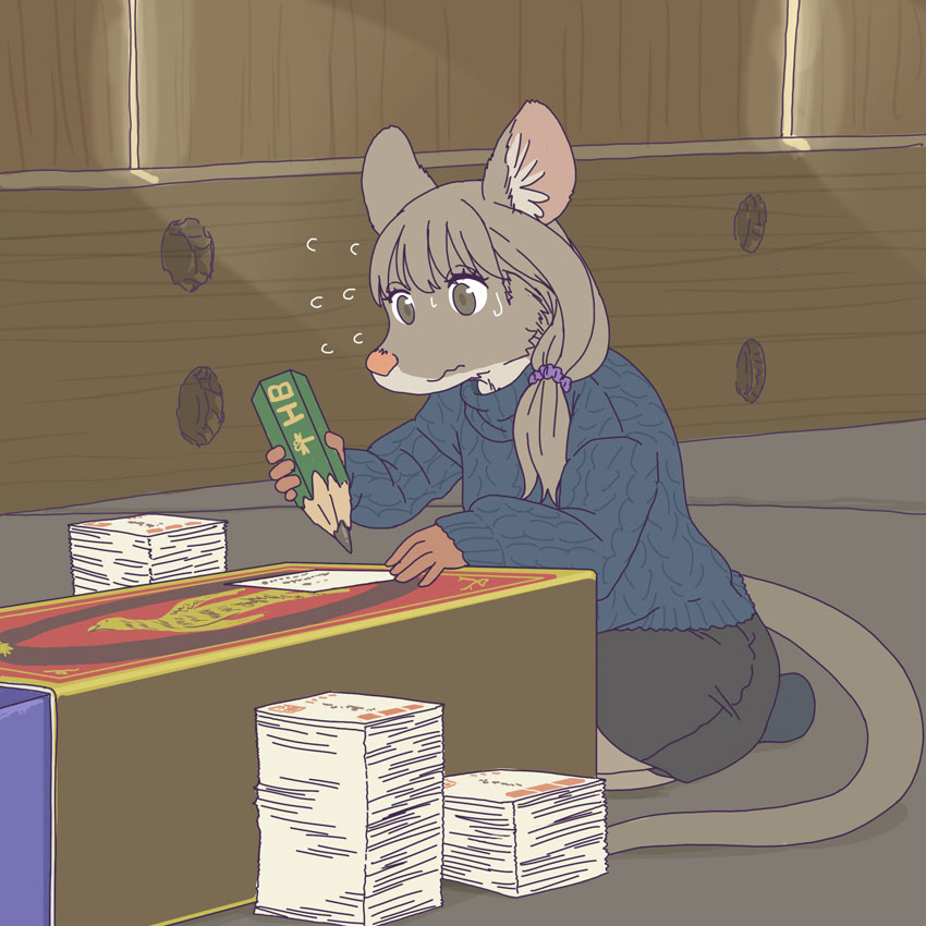 ekaki510's tweet image. 毎年ネズミの年賀状は大変