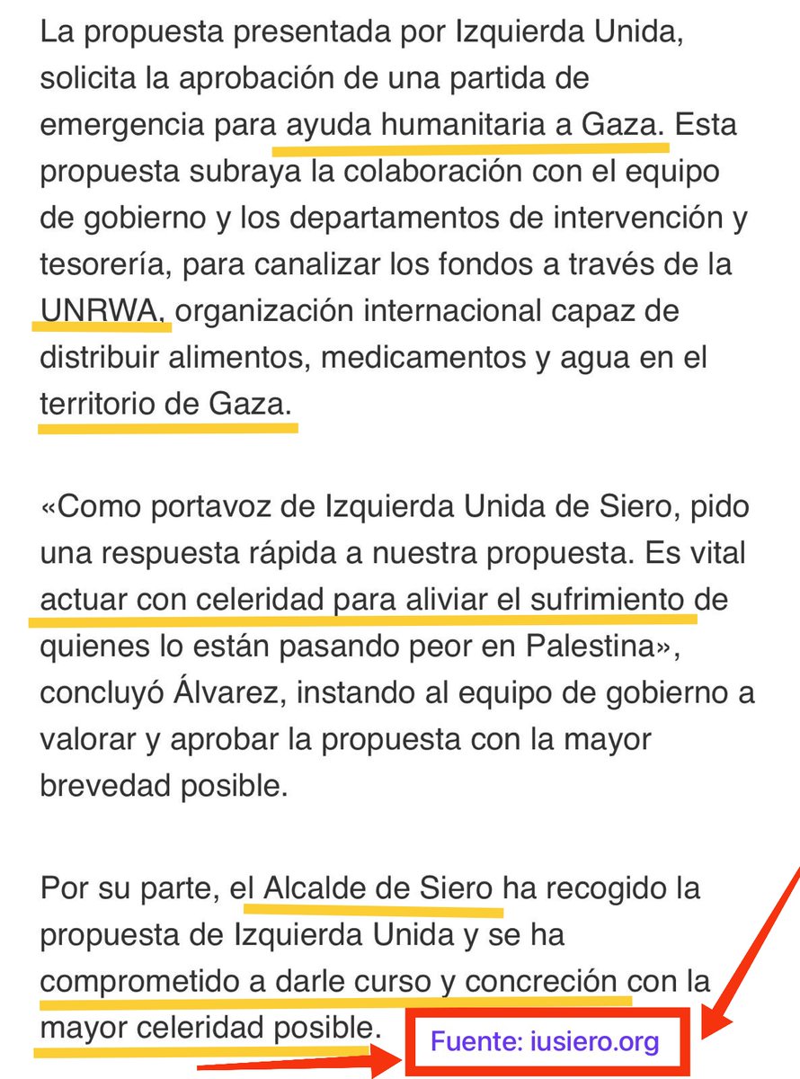 Dos años anunciando el gobierno de Siero y socios cooperación internacional, incluso para Gaza vía UNRWA. A día de hoy, ni un euro con ese destino.
Ahora utilizan la partida para conciertos y talleres.
No vale sustituir ayuda humanitaria por propaganda.

eltapin.com/noticia/20881/…