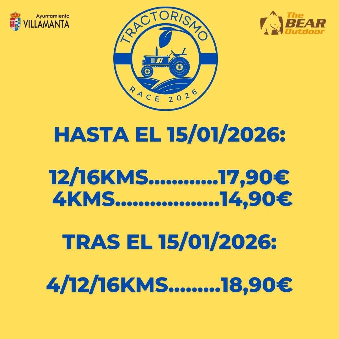 Tractorismo's tweet image. INSCRIPCIONES ABIERTAS! 
4KMS-12KMS-16KMS #TractorismoRace2026 #DecimoAniversario
tractorismorunner.com/tractorismo-ra…