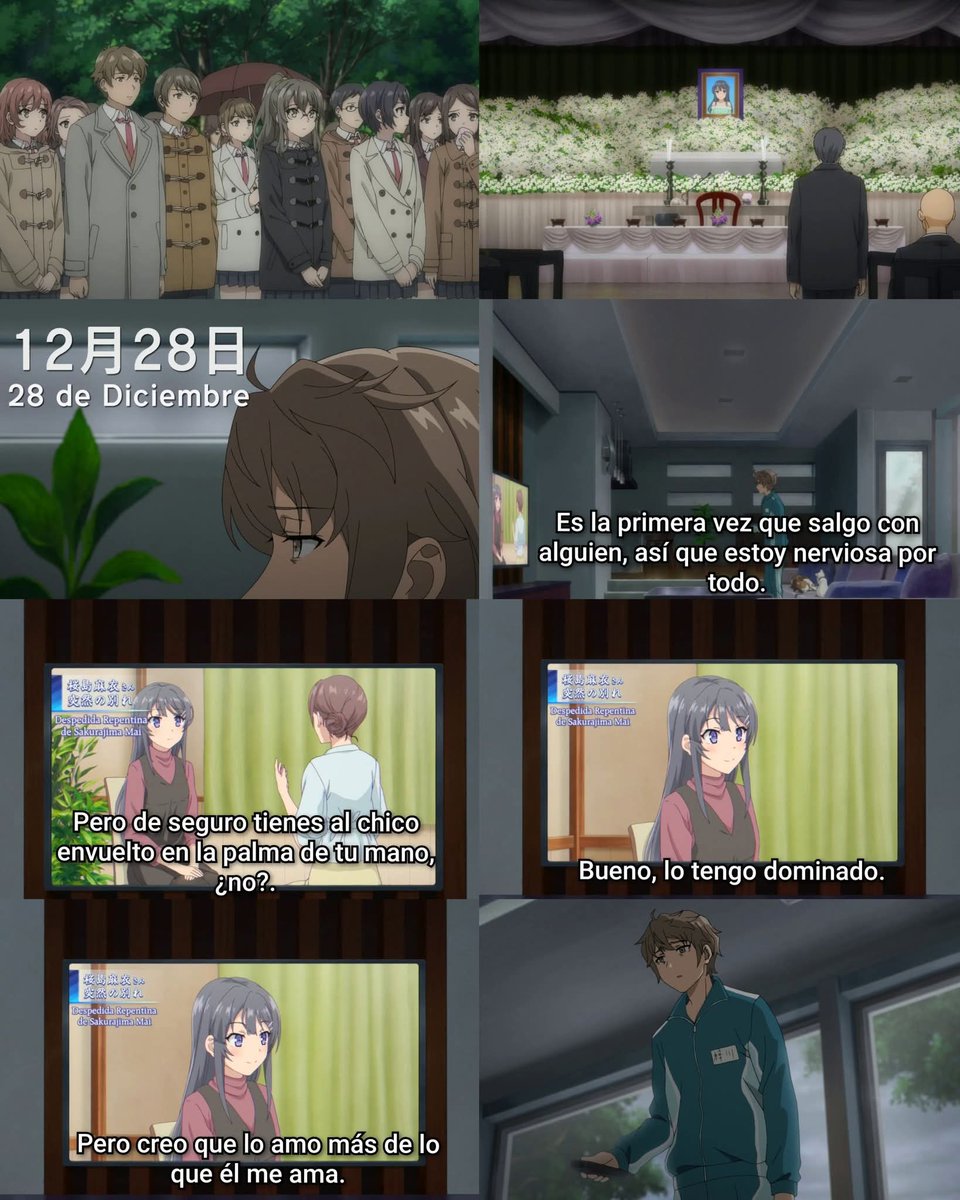 28 de diciembre... El día del funeral de Mai Sakurajima en la película de Bunny girl senpai 😭🥺. Cómo me dolió ver está parte.

#bunnygirlsenpai #AOBUTA #RascalDoesNotDreamofBunnyGirlSenpai #RascalDoesNotDream #SeishunButaYarou