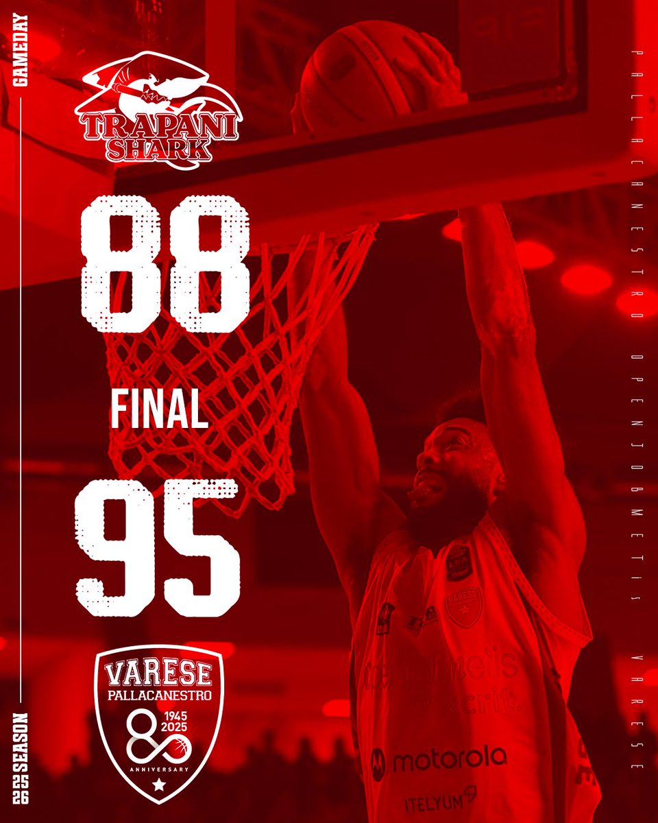 PallVarese's tweet image. Blitz a Trapani dei nostri ragazzi che ci regalano una fantastica vittoria ❤️
Sabato ci vediamo a Masnago!

Fino alla fine forza Varese ⬜️🟥
#TraVar #NoiSiamoVarese