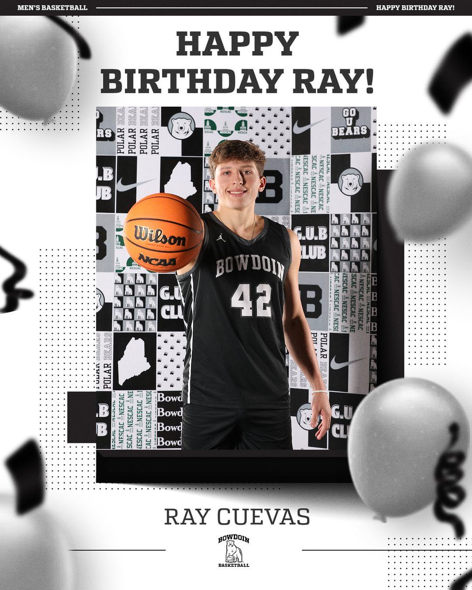 BowdoinBball's tweet photo. Happy Birthday to our sophomore guard, Ray Cuevas!! https://t.co/By9L9CEExi