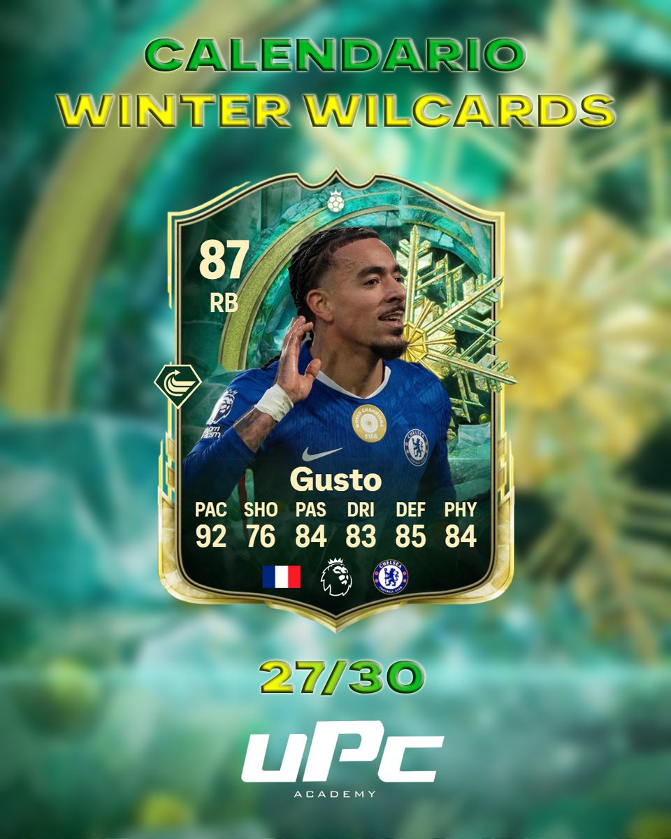 1 SBC por día WINTER WILDCARDS 🚨 27/31

Años anteriores, en diciembre, tuvimos SBC's por día. Ahora vamos a subir un jugador diario con el número del dorsal que corresponda al día.

Este sería el número 27. ¿Cuántos os lo haríais?🤔

📸<a href="/ToxideX11_EAFC/">UPC Toxi</a>

👉<a href="/ToxideX11_EAFC/">UPC Toxi</a>
