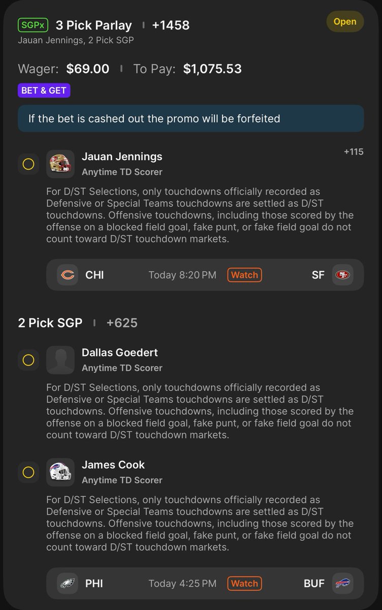 Late slate TD lay 🏈👀🤑