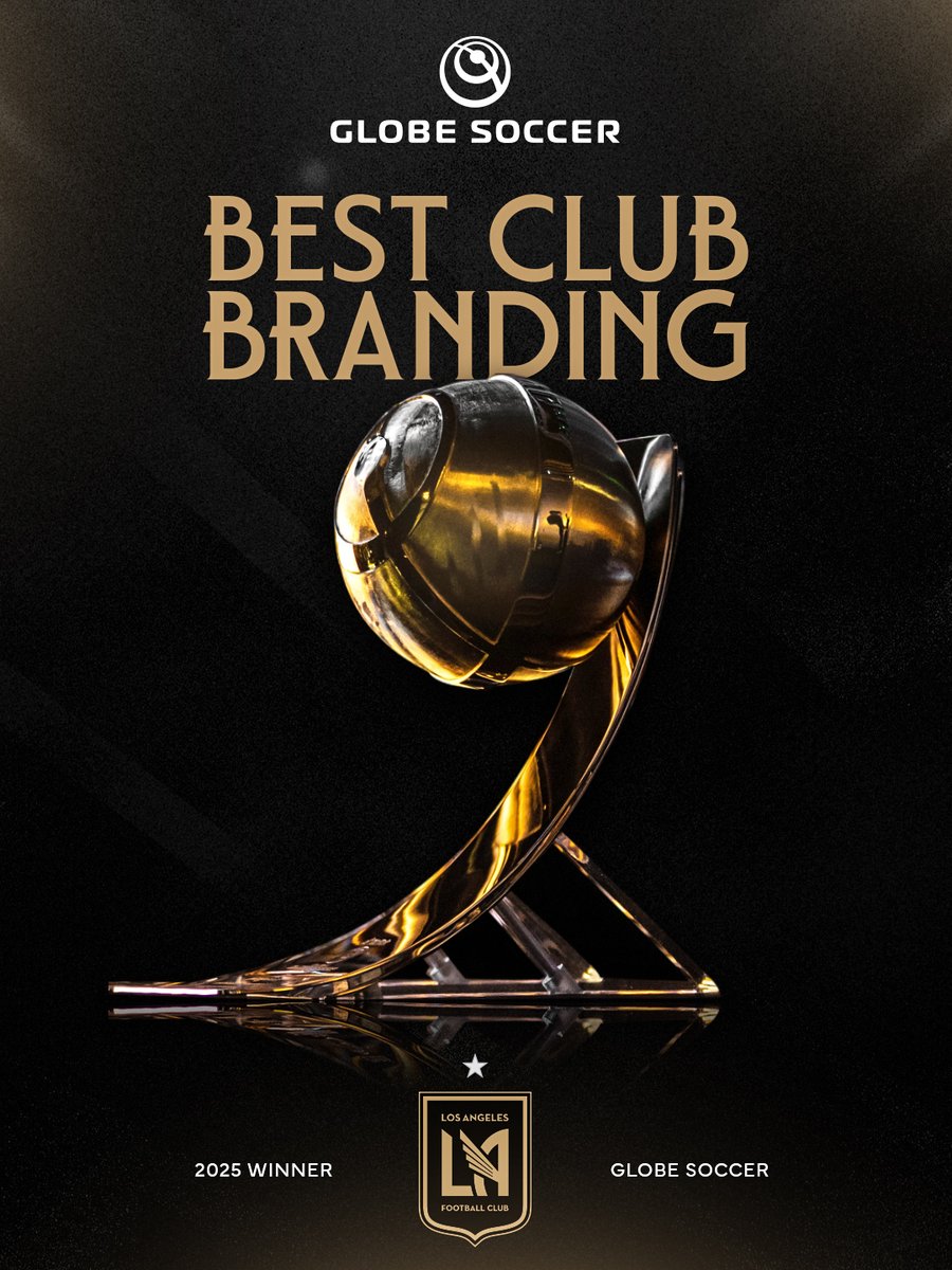 LAFC's tweet image. #LAFC has been awarded Best Club Branding at the @Globe_Soccer Awards 🏆