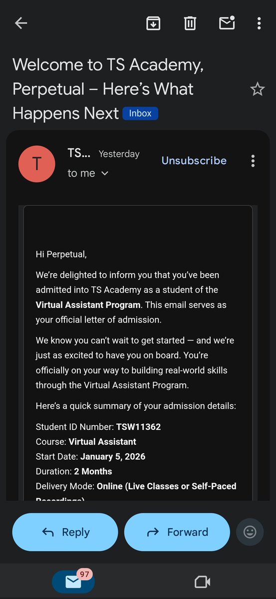 berryniore's tweet photo. The year began with a lot of uncertainties, plans that felt shaky, and moments of doubt about what direction to take. Nothing was clear at the start but now, the year ends with purpose and hope. A very big thank you to @Wizarab10  and @TSAcademyOnline for this great opportunity🙏 https://t.co/ZNmbwHGUyu
