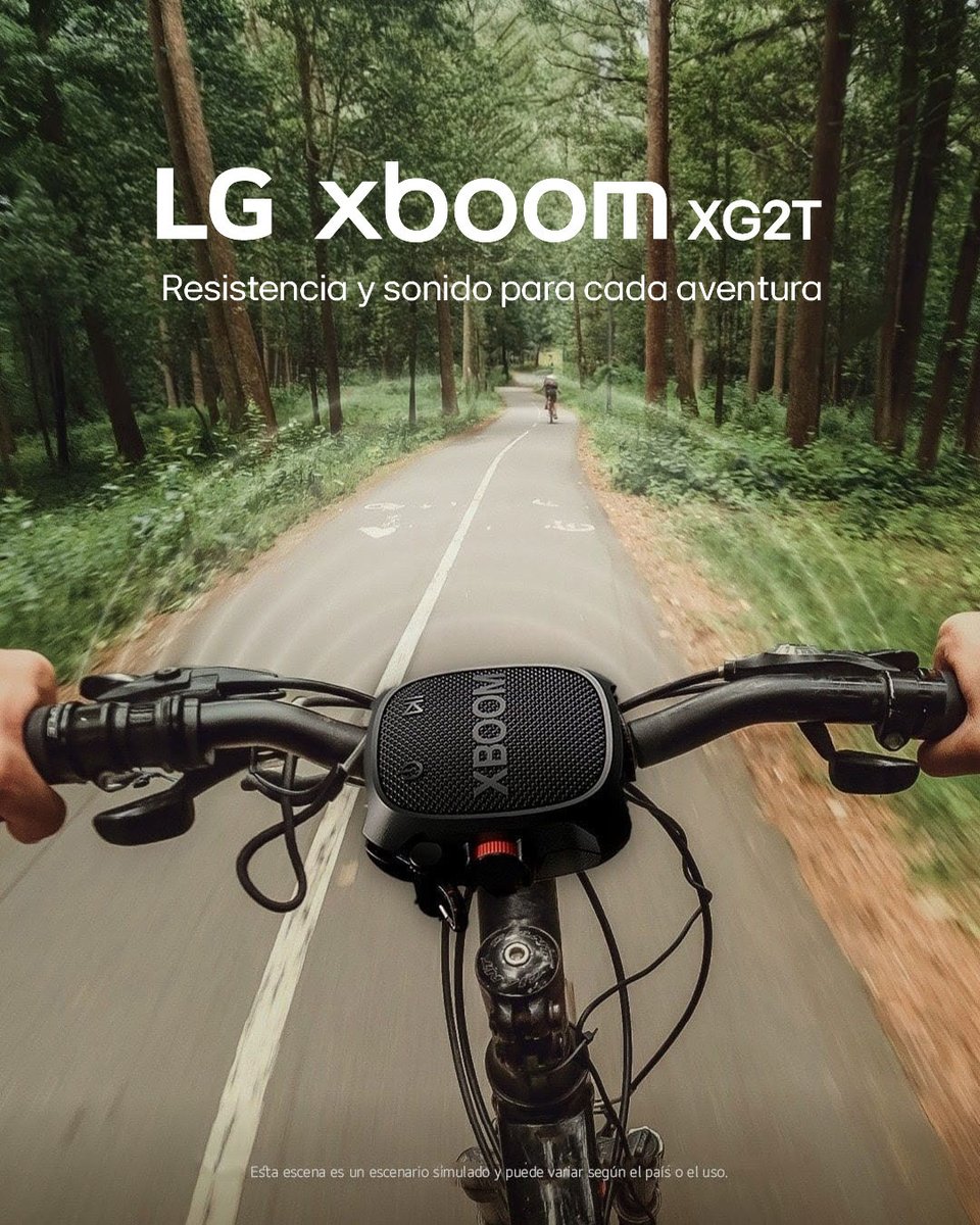 El parlante LG xboom Go XG2TBK, diseñado para quienes aman moverse sin parar: pesa solo 280 g, tiene una cuerda ajustable para colgarlo en tu mochila o manubrio, y su certificación IP67 lo hace resistente al agua y al polvo.  

 #LGXBOOM #LG #LifesGood