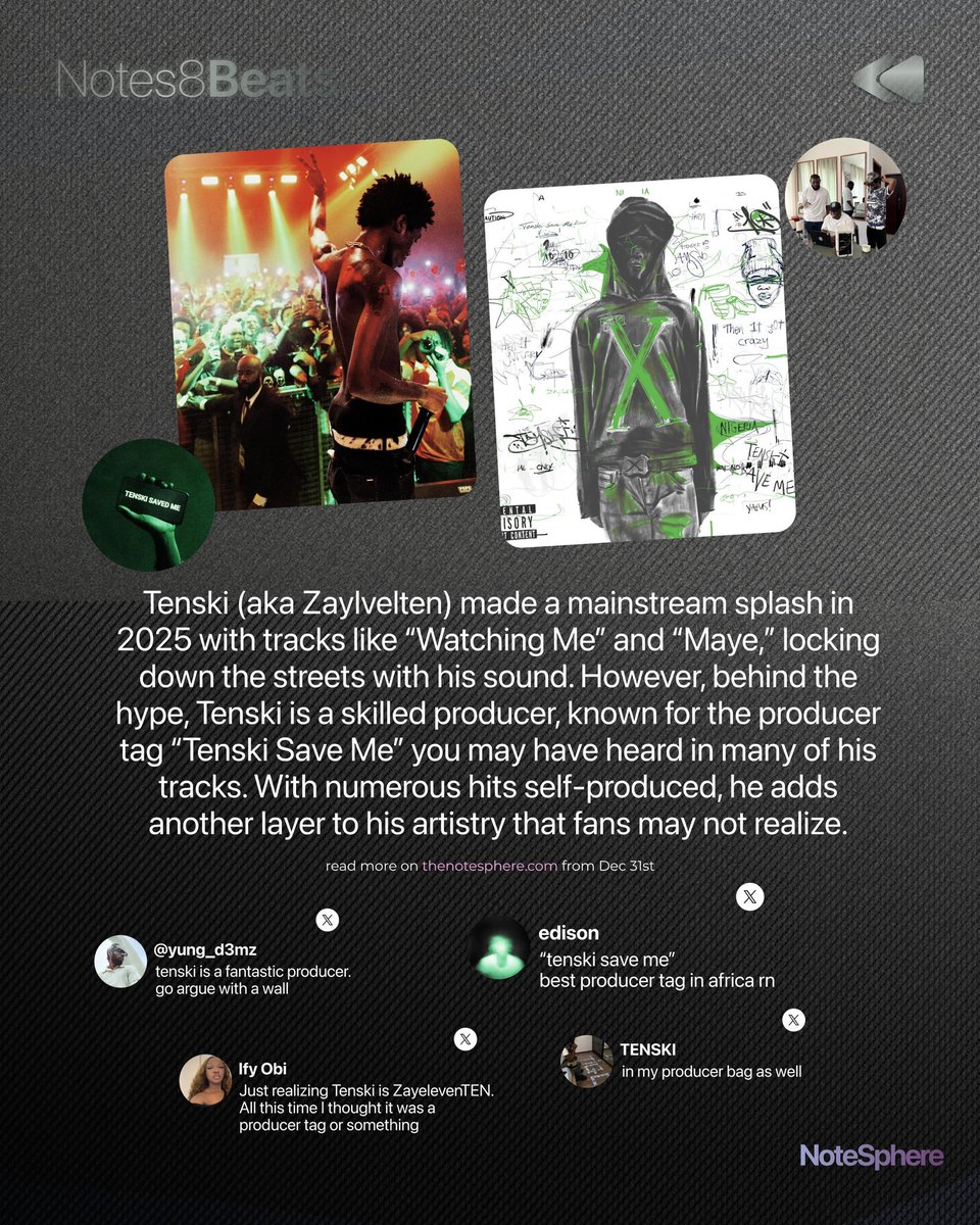 NoteSphere's tweet photo. Chisom Lucky Okoro (@zaylevelten) features on NoteSphere’s #Notes8beats producers to watch in 2026. https://t.co/BTAvqzRmI7