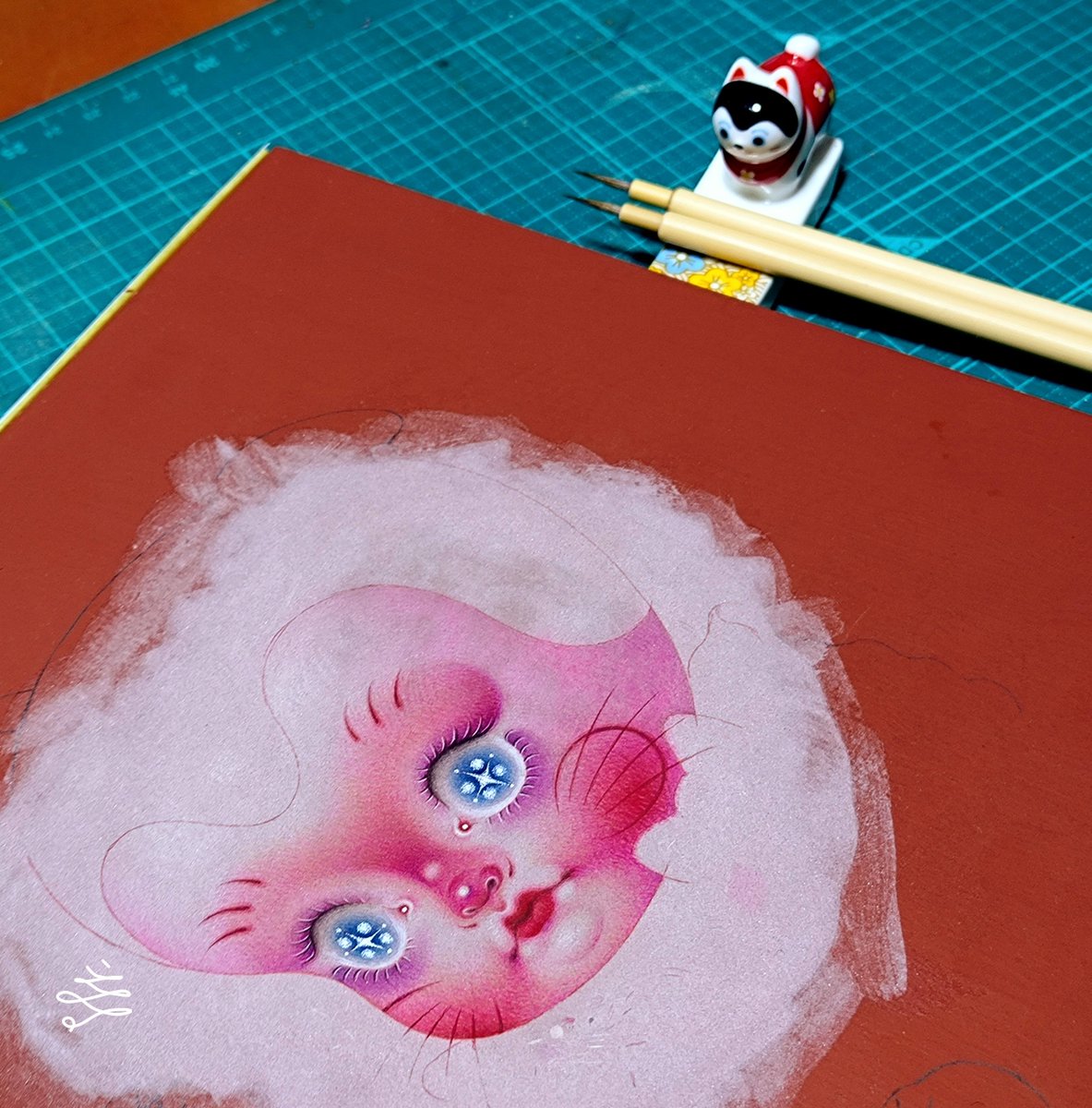 足立絵美『kaleidoscope』ポポトピア 肉筆画 真作保証 個人蔵保管品