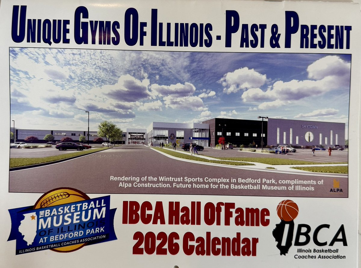 shsbulldogbball's tweet photo. Very cool to see historic Bloomington St. Gym featured in the IBCA Hall of Fame 2026 Calendar. Freshman boys basketball games are still occasionally played in BSG. https://t.co/Js7lovvnfi