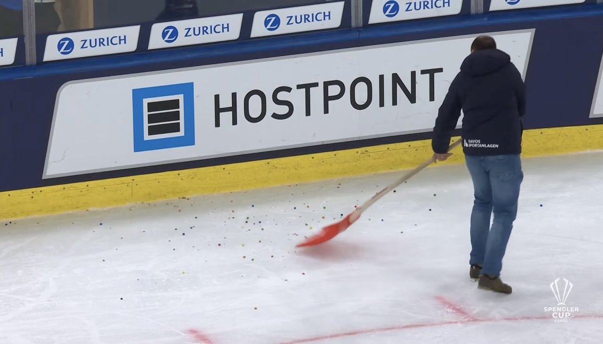 will_hay23's tweet photo. I’ve watched hockey for years, and never seen anything better than this Canadian child at the #SpenglerCup throwing M&amp;Ms onto the ice and then celebrating #ThePeakOfHockey https://t.co/DCwInCnfpN