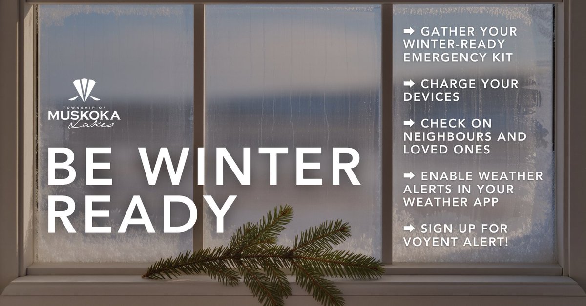 Learn more on how to stay safe during severe winter weather: muskokalakes.ca/our-community/…  

Download the Voyent Alert app to receive location-based updates: voyent-alert.com  

For weather updates, download the WeatherCAN app or bookmark: weather.gc.ca/en/location/in…